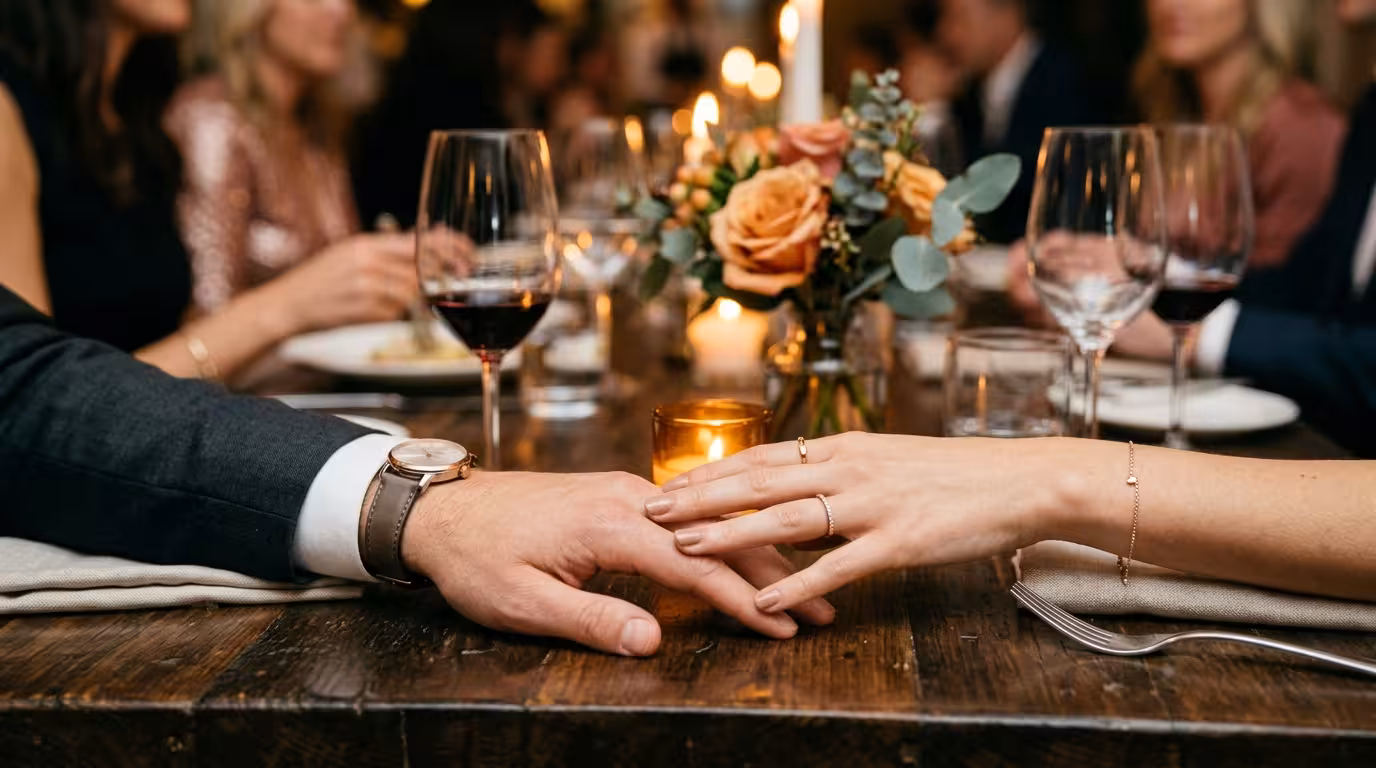 Hands reaching across a restaurant table — the connection at the heart of a sugar baby arrangement in London